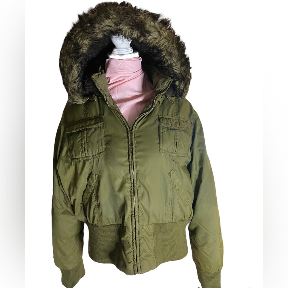 Steve Madden Vintage Coat Dark Army Green Size 2XL